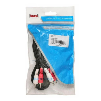 Кабель соединительный аудио Buro 2хRCA – 2xRCA Black (3м)