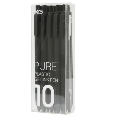 Набор гелевых ручек Xiaomi Kaco K1015 Pure Plastic Gel Ink Pen 10шт Black